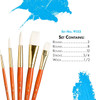 Princeton Artist Brush Company Princeton Brush RealValue Set, Short Handle Series 9100, #9152, White Taklon, 5pk 