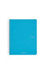 Fabriano EcoQua Spiral-Bound Notebook, 5.83" x 8.27", A5, Grid, 70 Sheets, Turqu