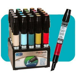 The Original Chartpak AD Markers, Tri-Nib, 12 Assorted Portrait Colors in  Reusable Plastic Carrying Case, 1 Each (FLT12) 