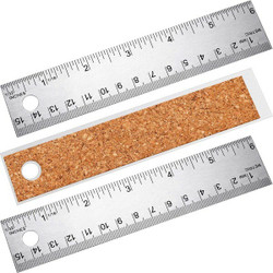 Beveled Wood Ruler w/Single Metal Edge, 3-Hole Punched, Standard/Metric,  12 Long, Natural, 36/Box