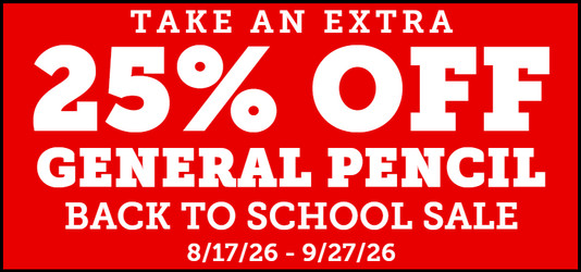 General Pencil Products Extra 25% off