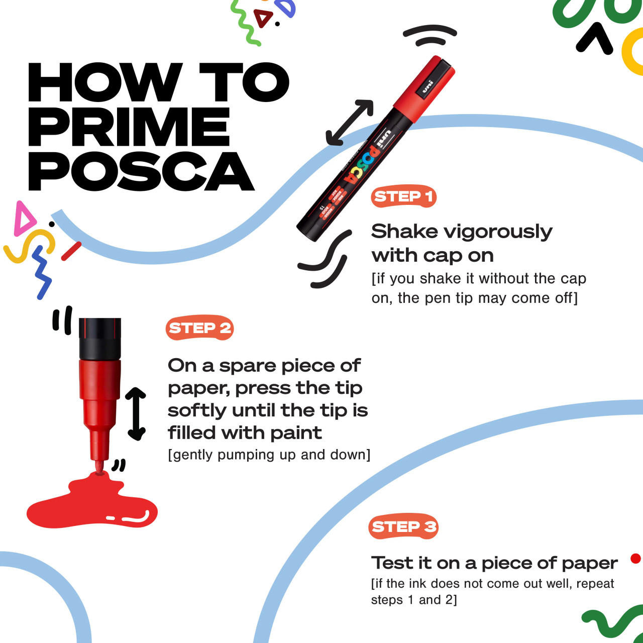 Posca Paint Marker Basic Colors Set of 16, Fine Tip