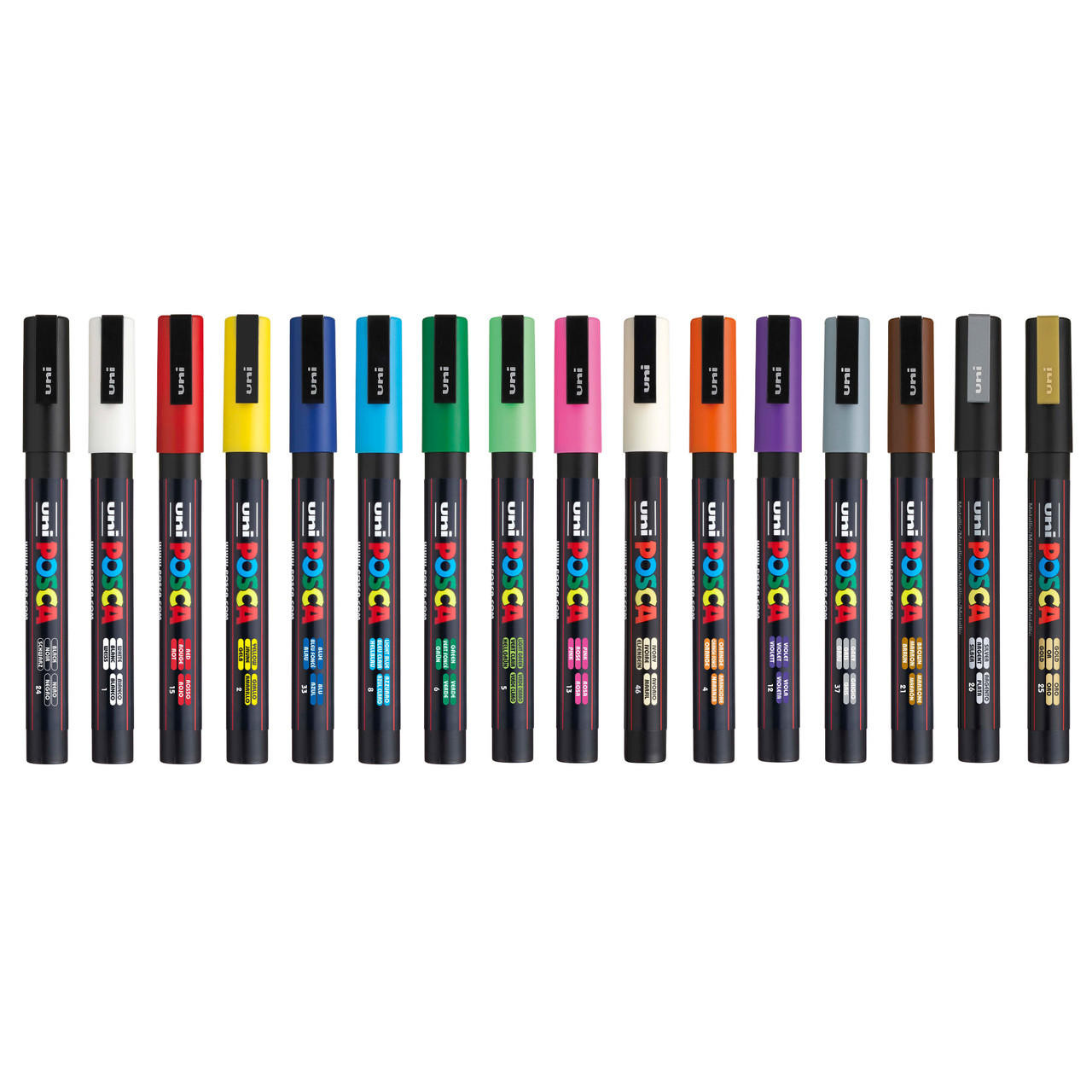 POSCA PC-3M Fine Bullet Paint Marker Set (16-Colors) 087660 - The Home Depot