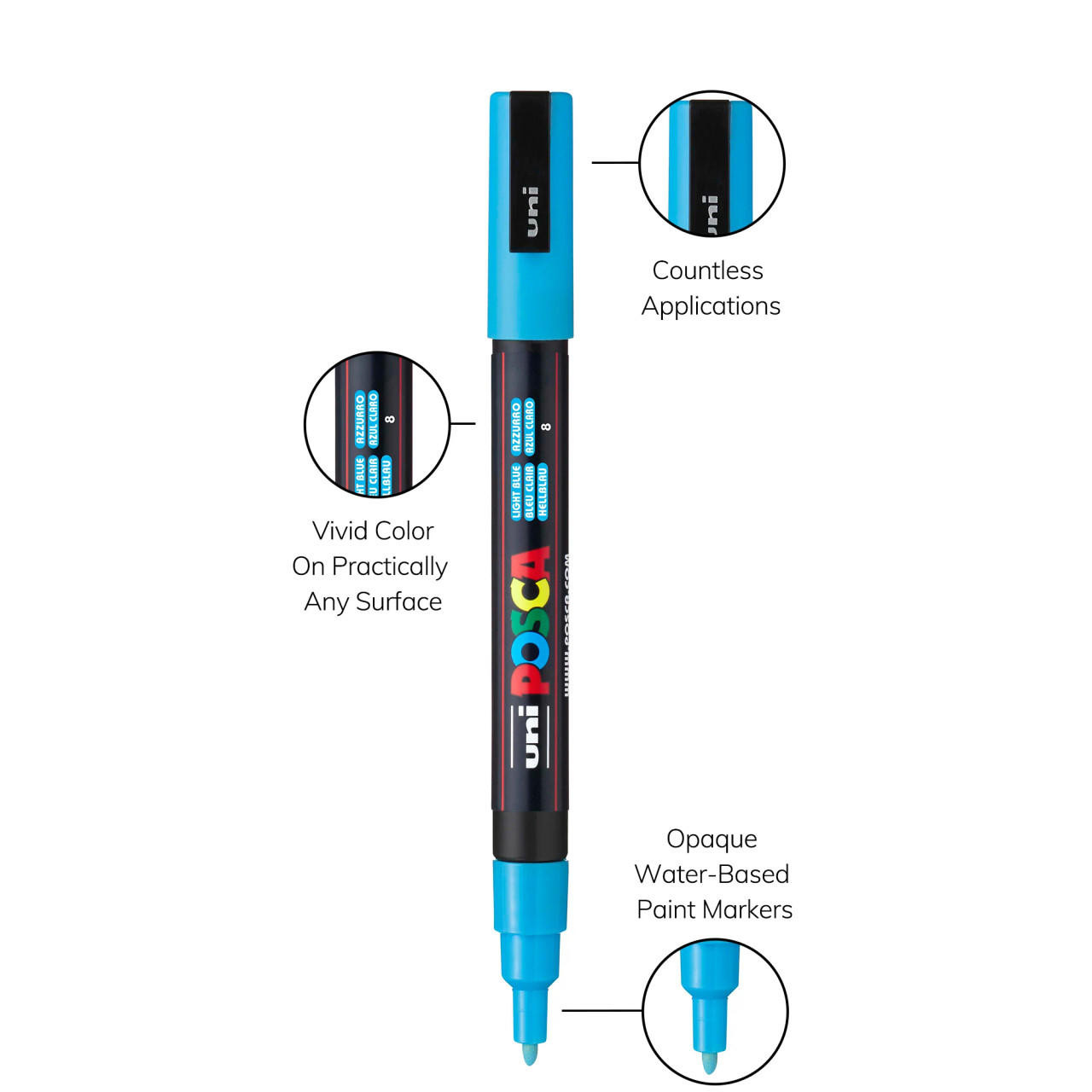 POSCA 16-Color Paint Marker Set, PC-3M Fine