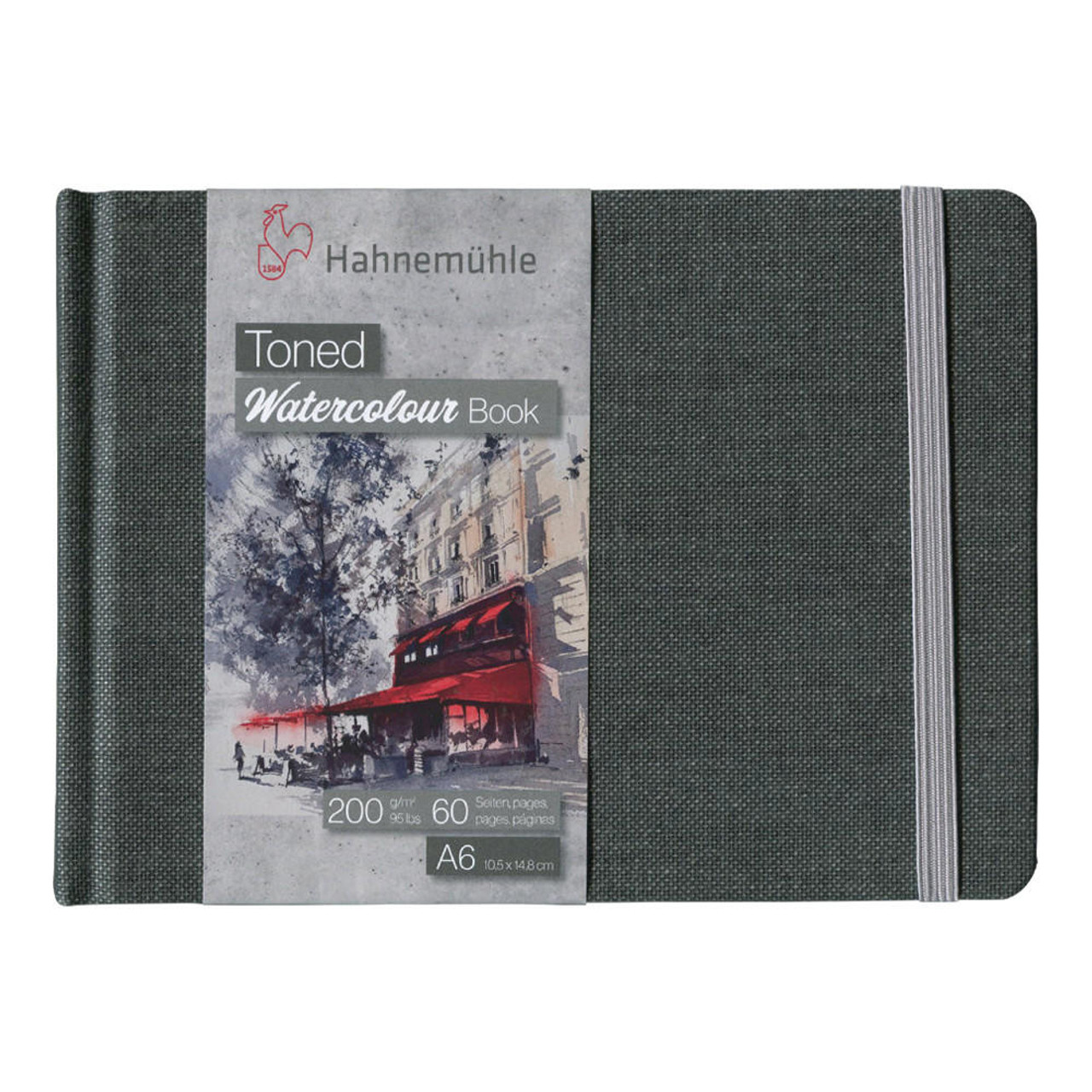 Hahnemuhle Toned Grey Watercolor Paper Book, 30 Sheets, Landscape, A6 (4.1  x 5.8)