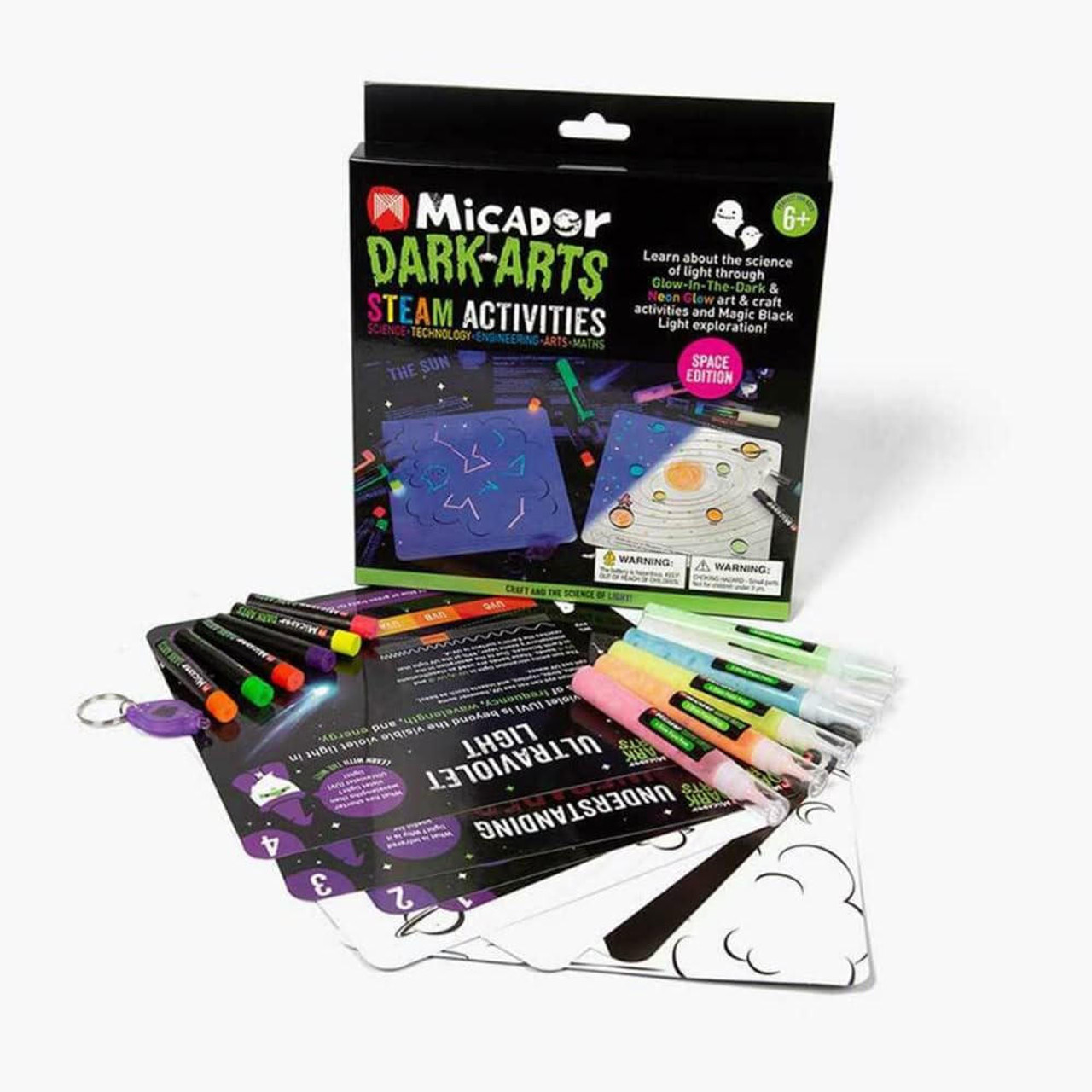 Micador Dark Arts Glow Paint Pens Set of 6