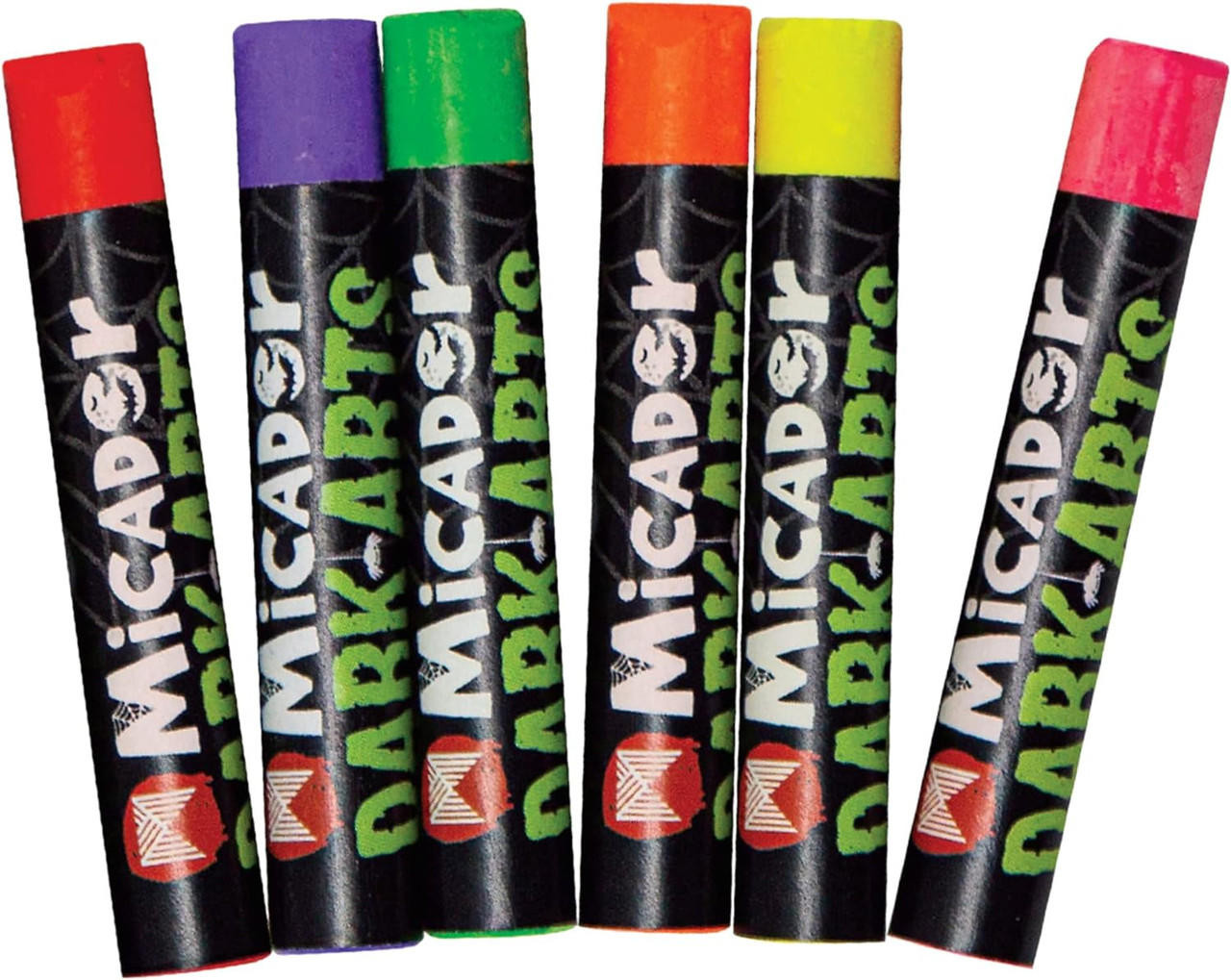 Micador Dark Arts, Neon Glow Crayons Pack, 6-Crayon Set