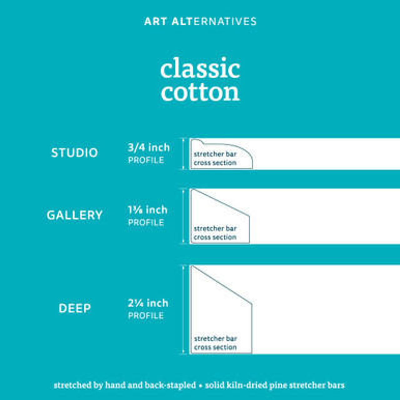 Art Alternatives Classic Cotton Stretched Canvas, Studio - 3/4 Profile,  4x6