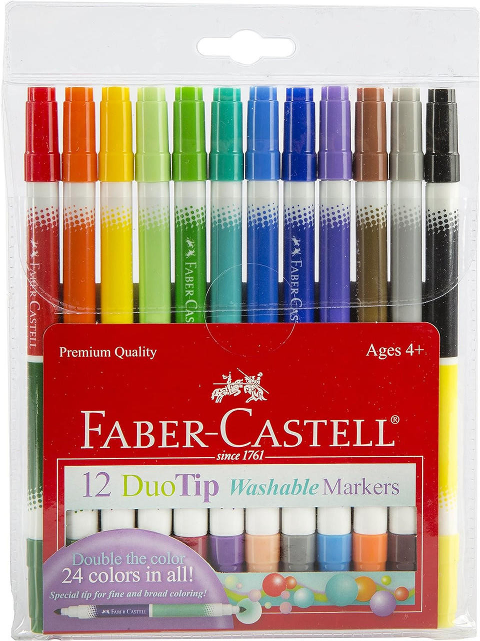 Faber-Castell Duo Tip Washable Markers - 12 count