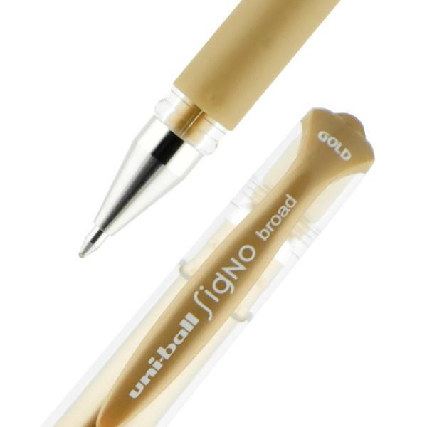 Uni-Ball Gel Impact Stift - Gold, Rollerball, Wasserfeste Super Ink - Für Besondere Notizen, Karten, Kreatives