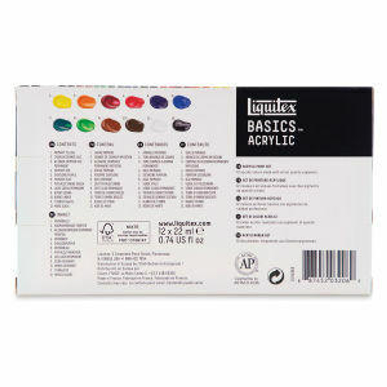 Liquitex Liquitex acrylic paint school colors regular type white No. 6 12  color set traditional colors R3 10ml 