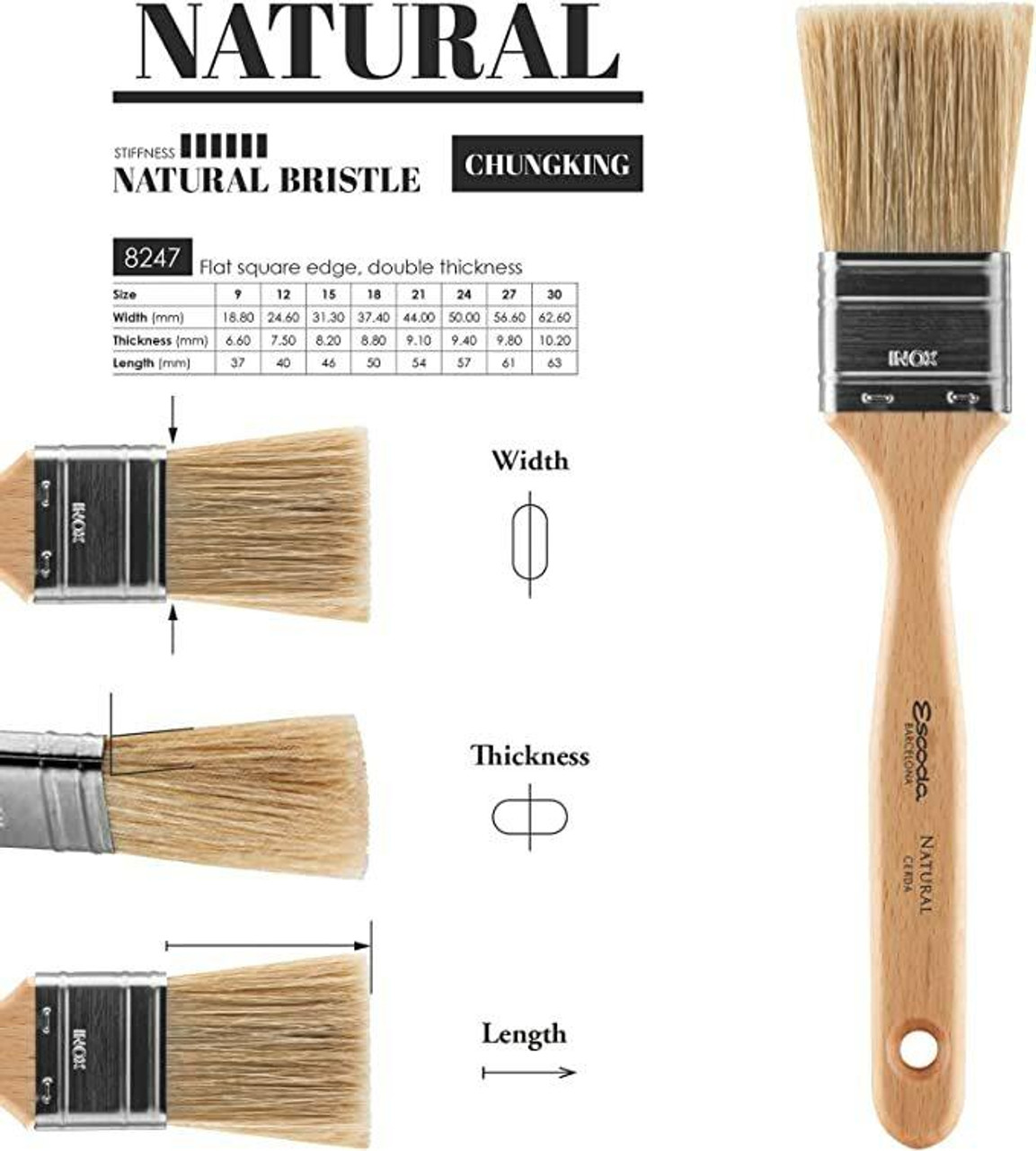 Escoda Natural Chungking Bristle Brushes