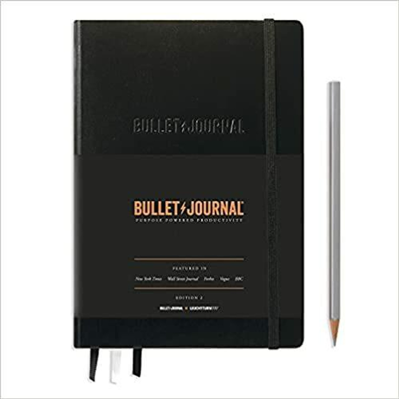 Leuchtturm Hardcover Notebook Black, Bullet Journal - Edition 2, Medium  (A5), 120 g/m paper