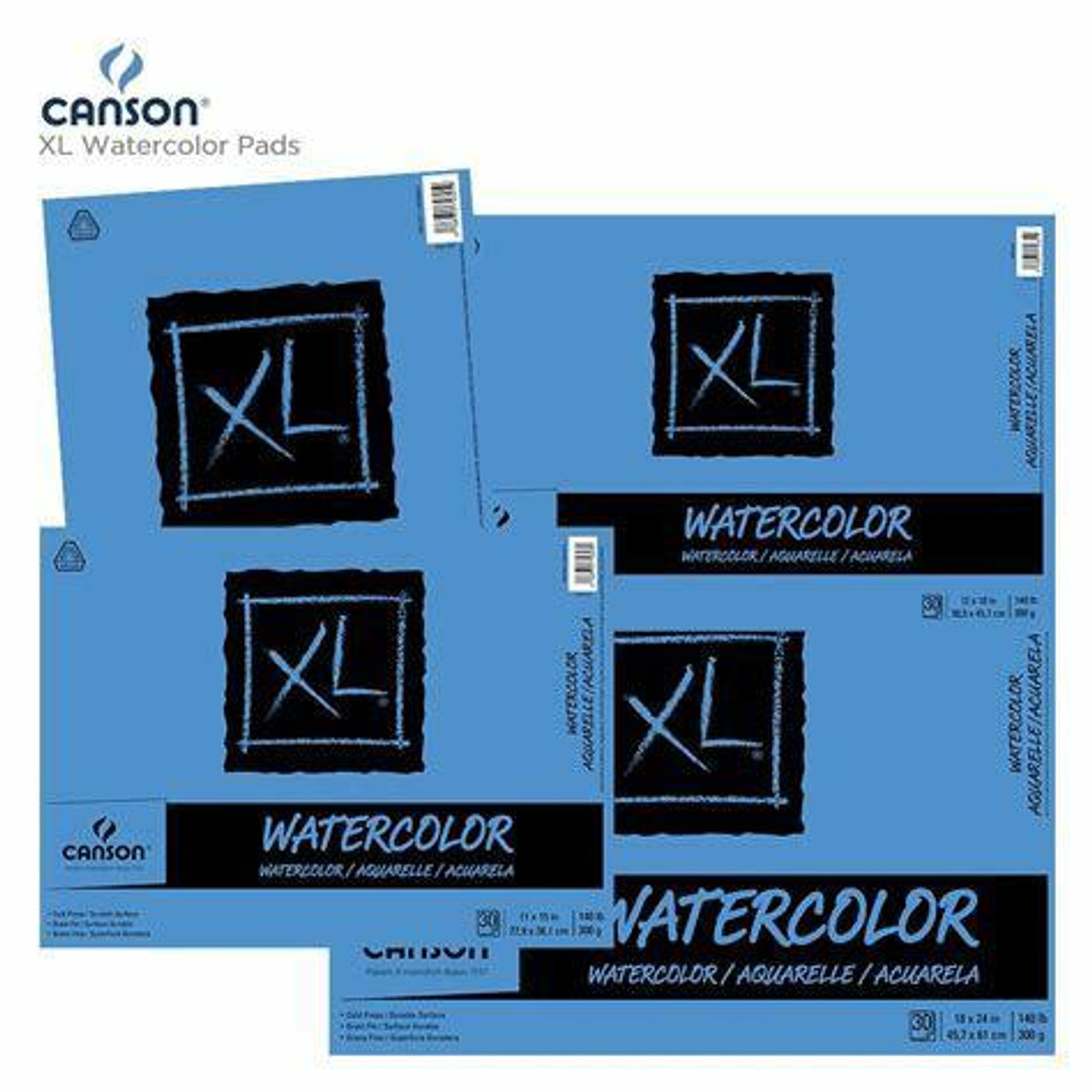  Canson XL Watercolor Pads, 9 In. x 12 In., Pad Of 30