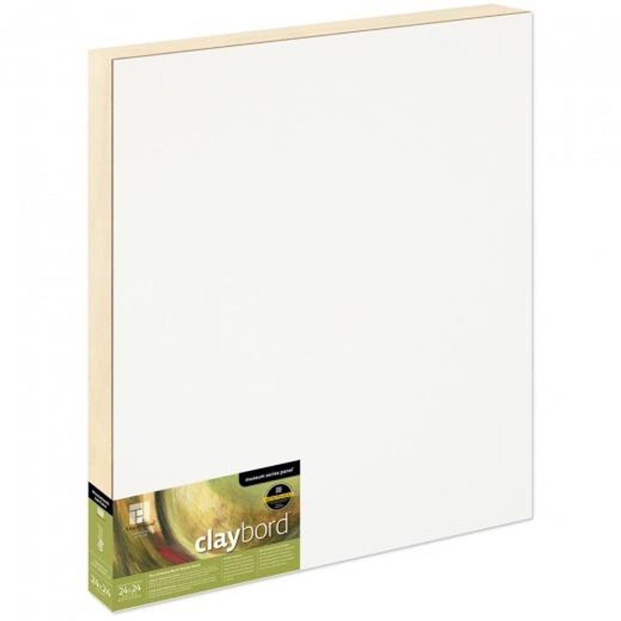 Ampersand Art Supply Gesso Wood Painting Panel: Museum Series Gessobord,  24 x 24, 1-1/2 Cradled Profile