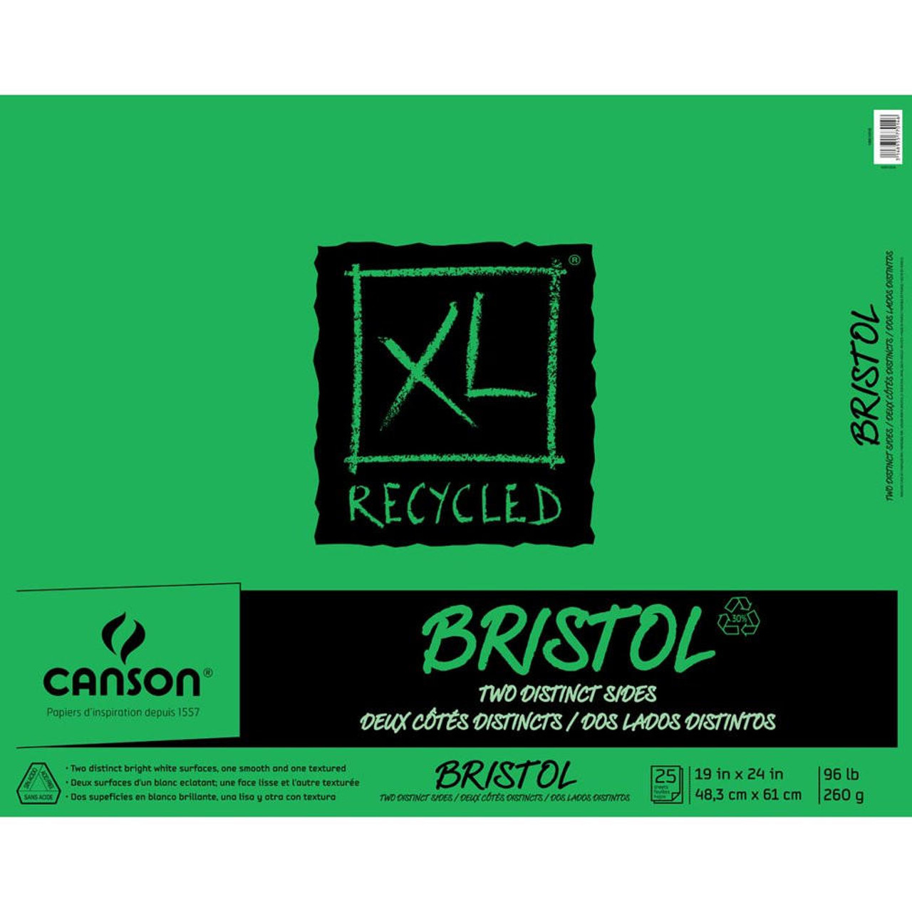 XL Recycled Bristol Pad 19x24 - 25 sheets - Sam Flax Atlanta