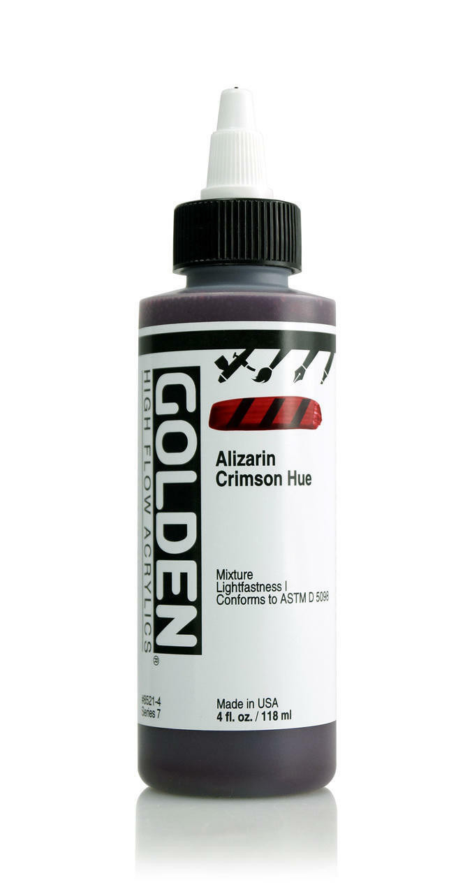 Golden Fluid Acrylic Paint, 4 oz, Alizarin Crimson Hue