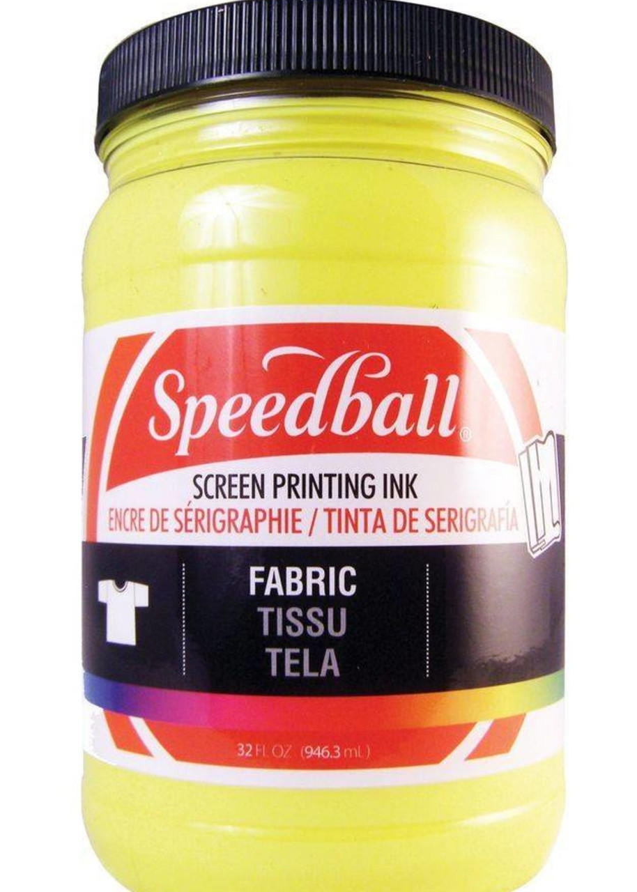 Speedball Fabric Screen Printing Ink 32 oz Jar - Fluorescent Yellow