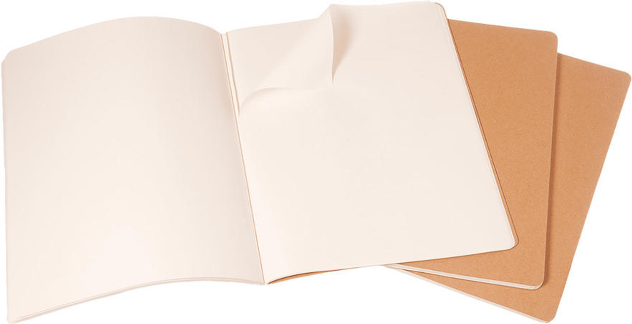 Moleskine Cahier Journal (Set of 3), Large, Plain, Kraft Brown