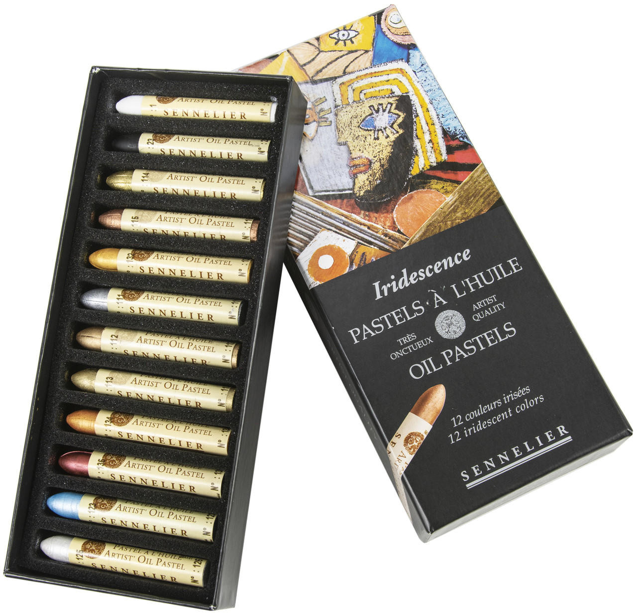 Sennelier Oil Pastel Iridescent Set, 12-Colors - Sam Flax Atlanta