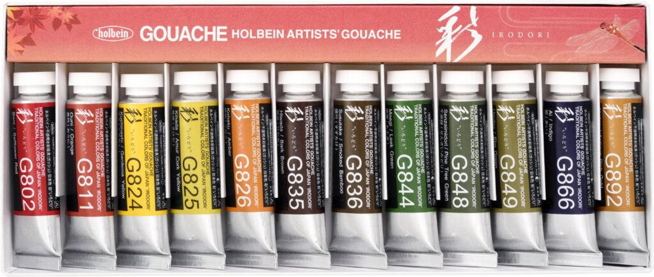 Holbein Irodori Artists Gouache - 12 Color Autumn Set - 15mL