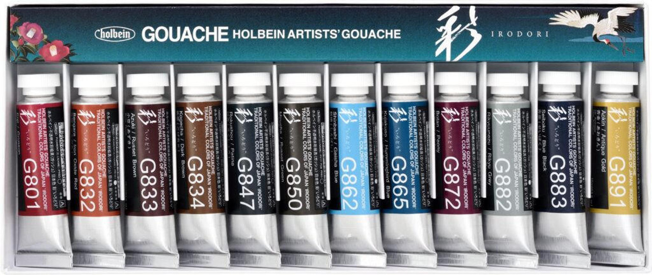 Holbein Irodori Artists Gouache - 12 Color Winter Set - 15mL