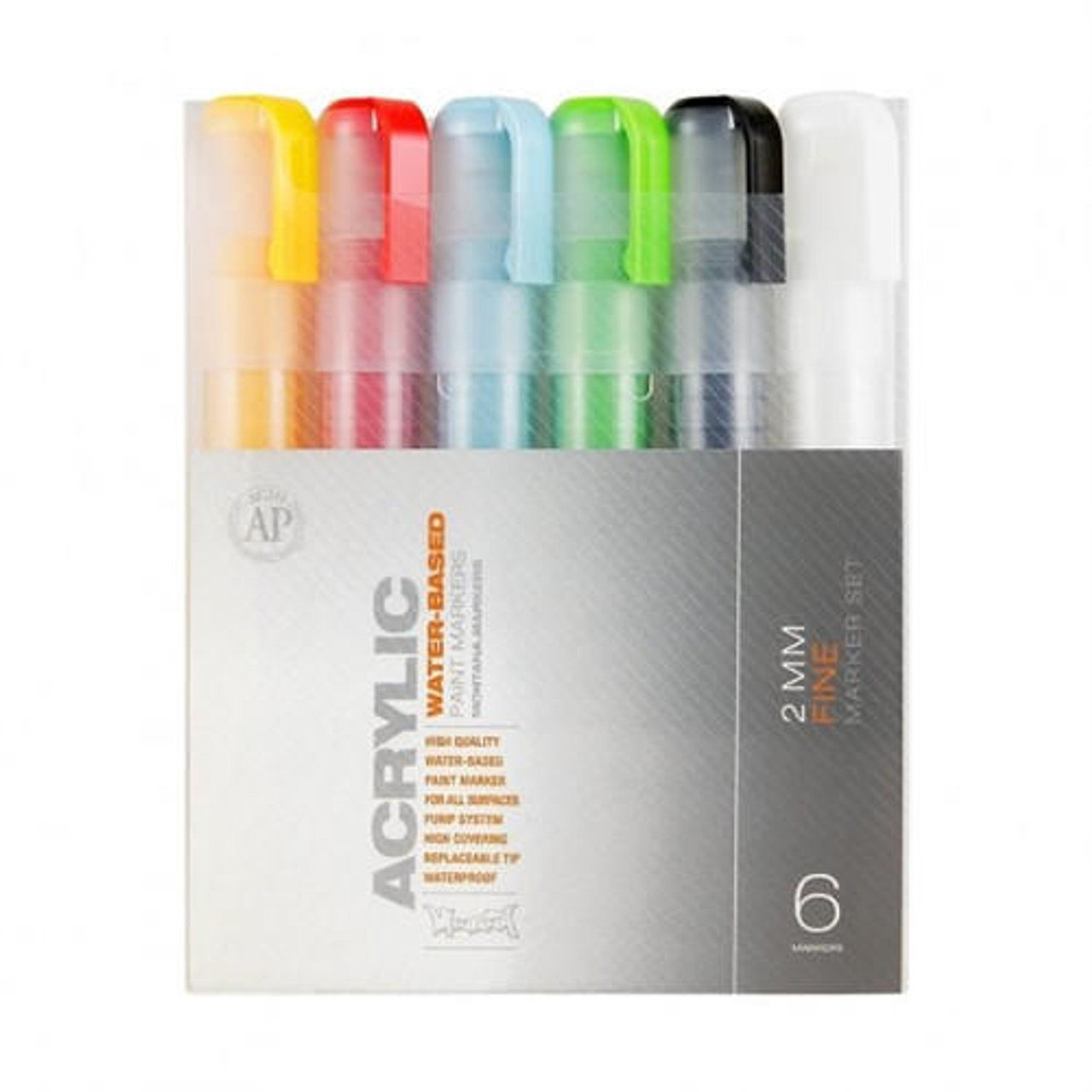 Montana Acrylic Markers - Set of 6, Fine Point