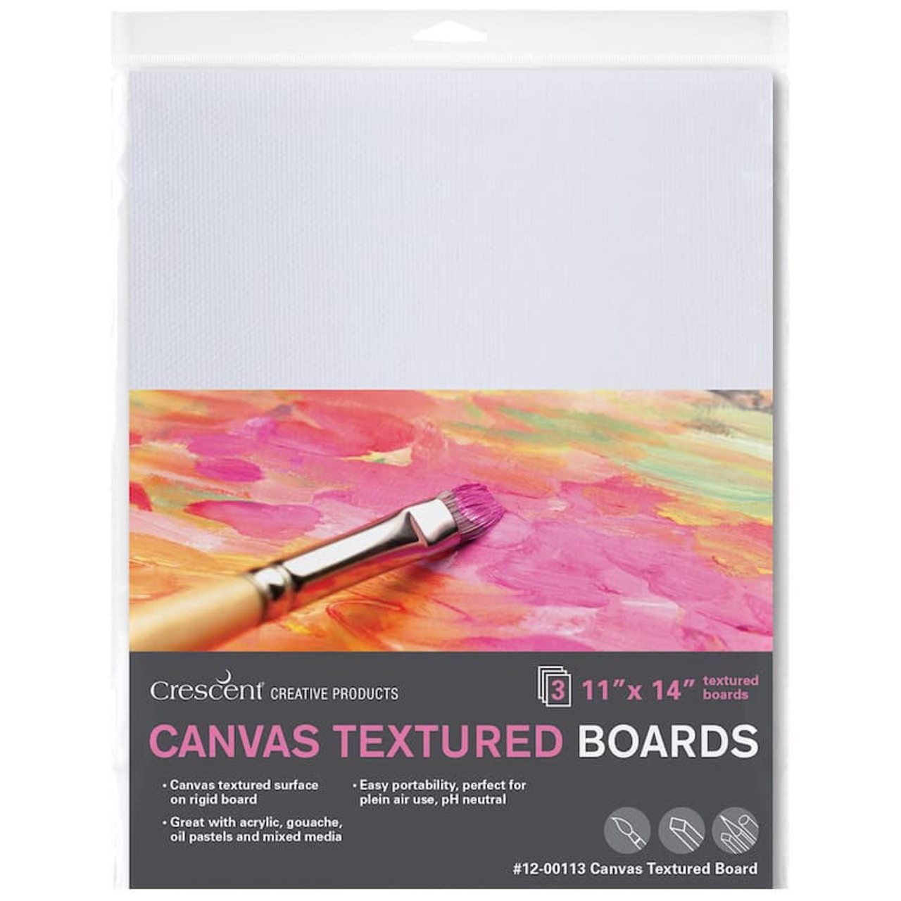 Crescent Art Board, Canvas Textured Board, 15