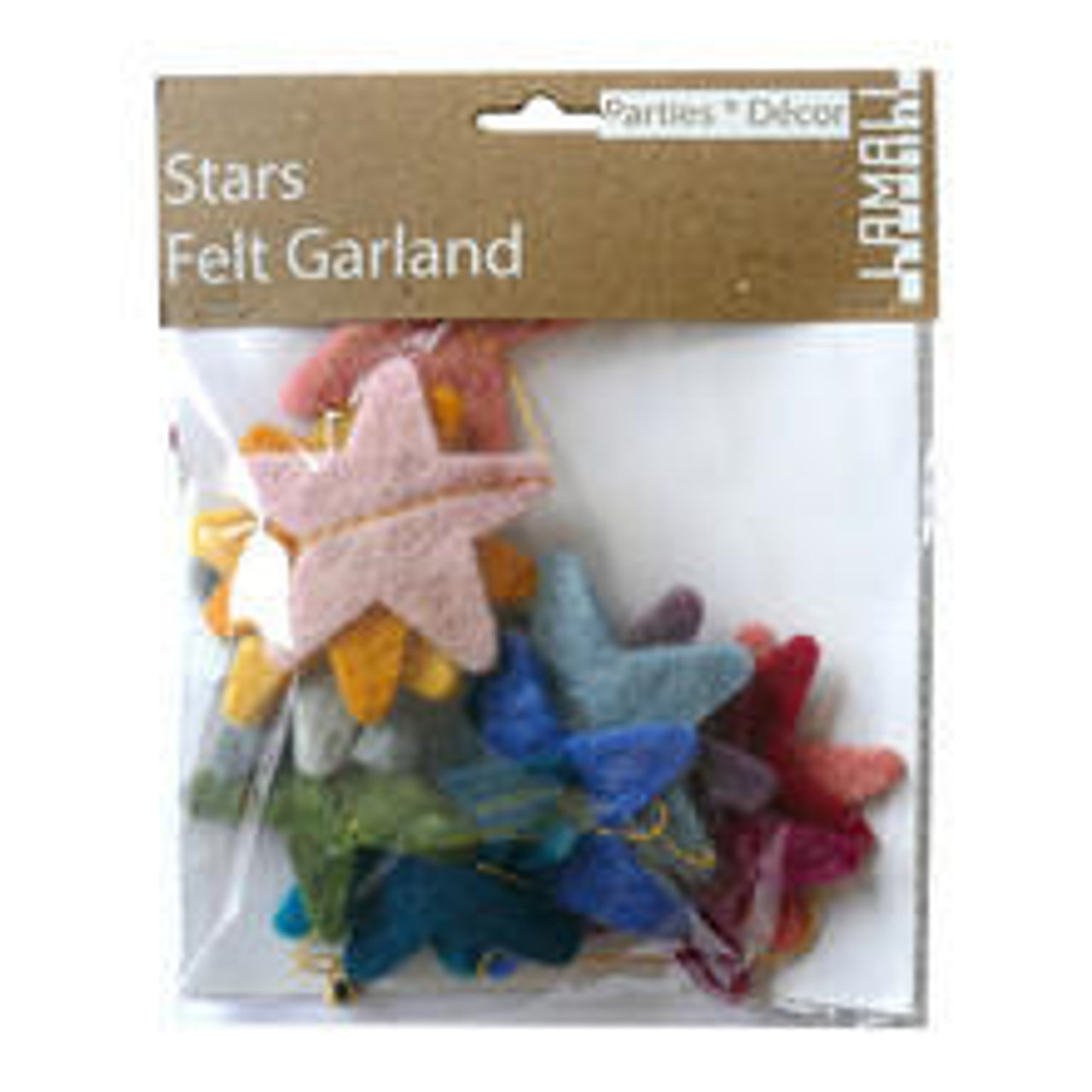 Handmade Garlands - Felt Stars - 4.9ft - Sam Flax Atlanta