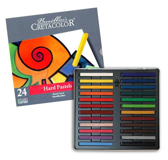 Boîte De 24 Pastels Durs Cretacolor - Haute Pigmentation, Lumière Vive, Mélangeables à L'eau