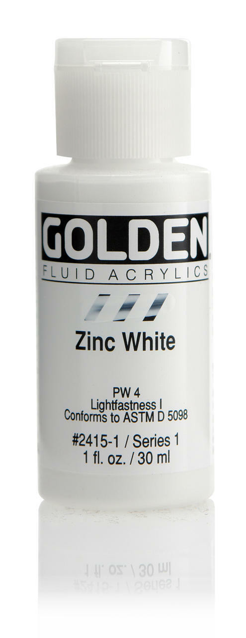Golden Fluid Acrylic - Zinc White 16 oz.
