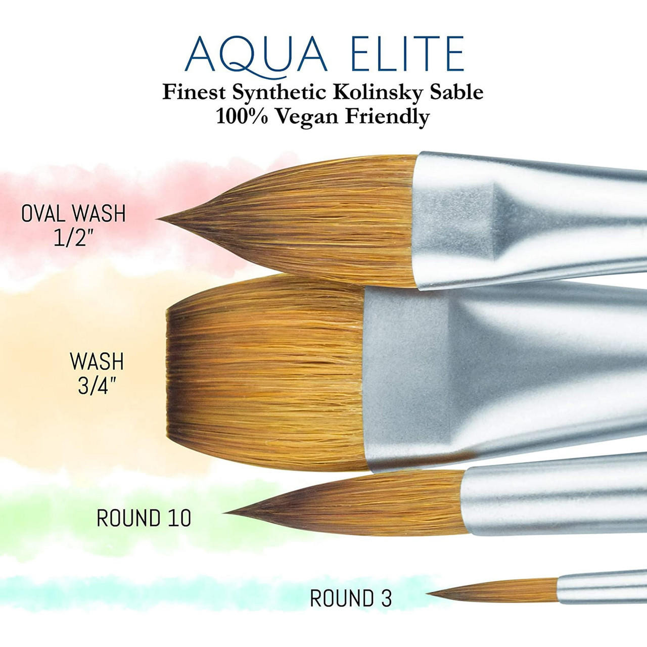 Princeton Aqua Elite Series 4850 Synthetic Watercolor Brushes