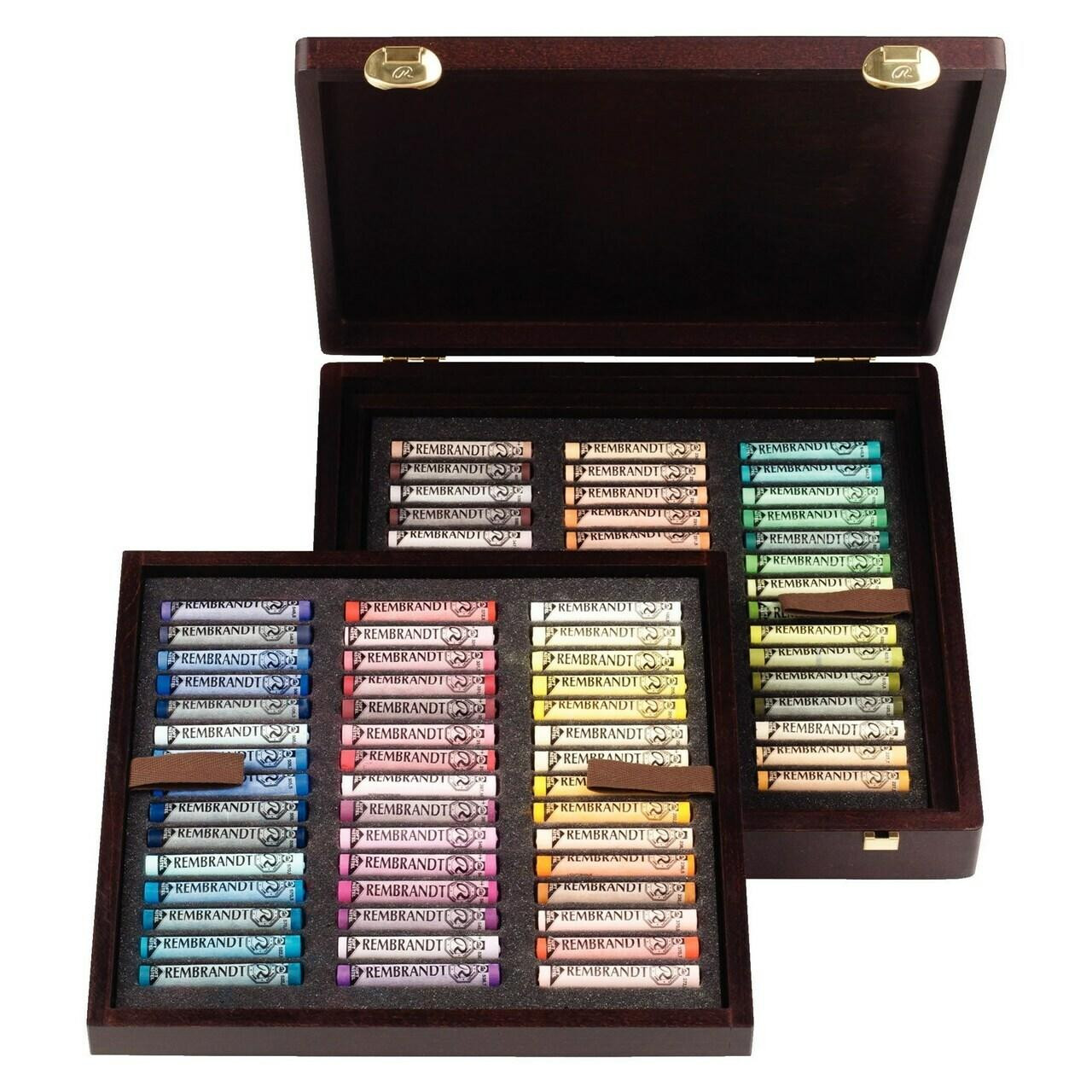 Rembrandt Soft Pastels Portrait Set - 90 Colors in Wooden Case