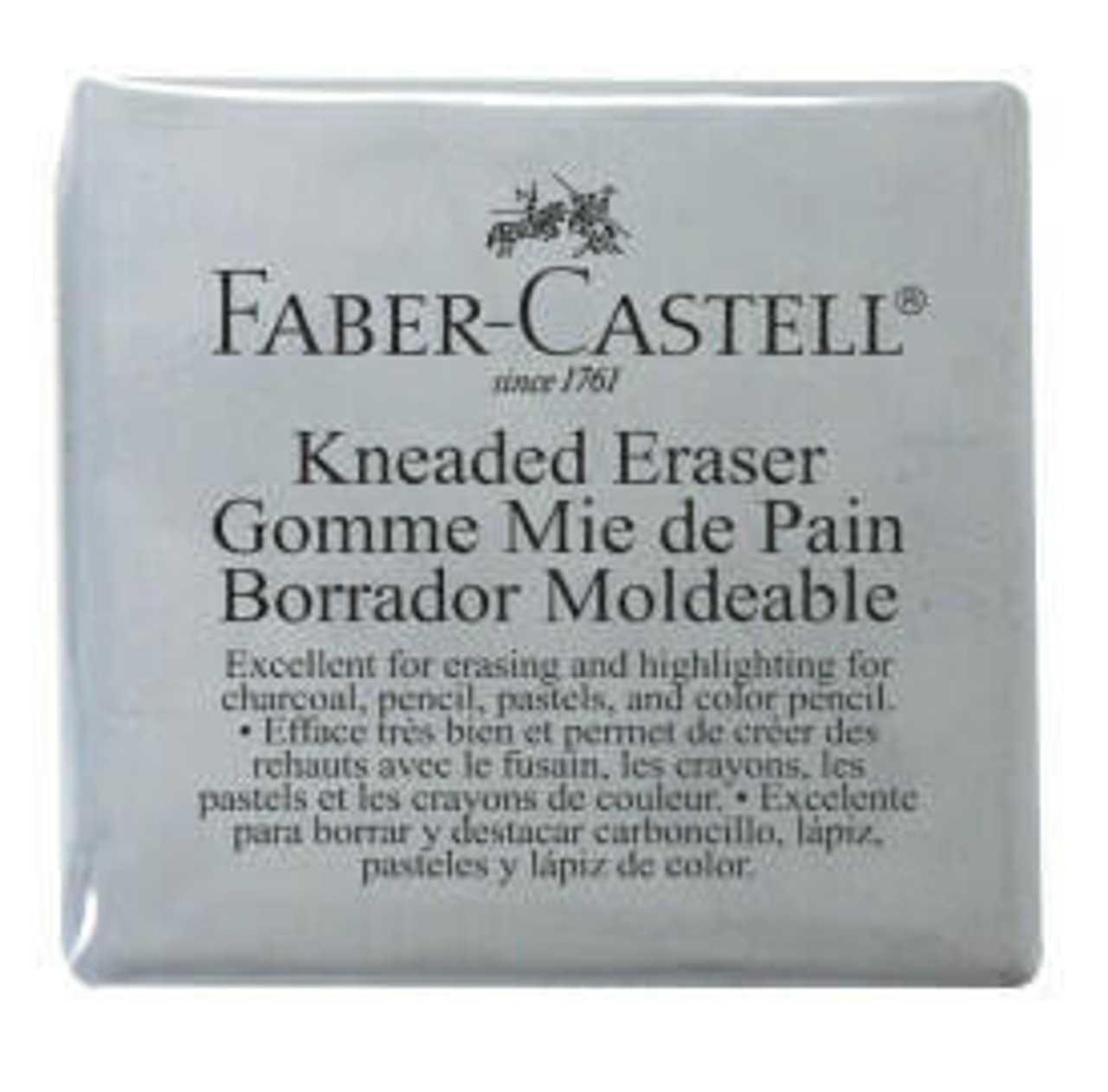 Kneadable Art Eraser, Charcoal Eraser, yellow, red, blue and Gray (Faber  Castell)