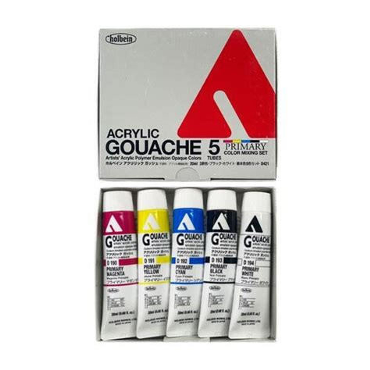 Holbein - Acryla Gouache 5-Color 10ml Sampler Set