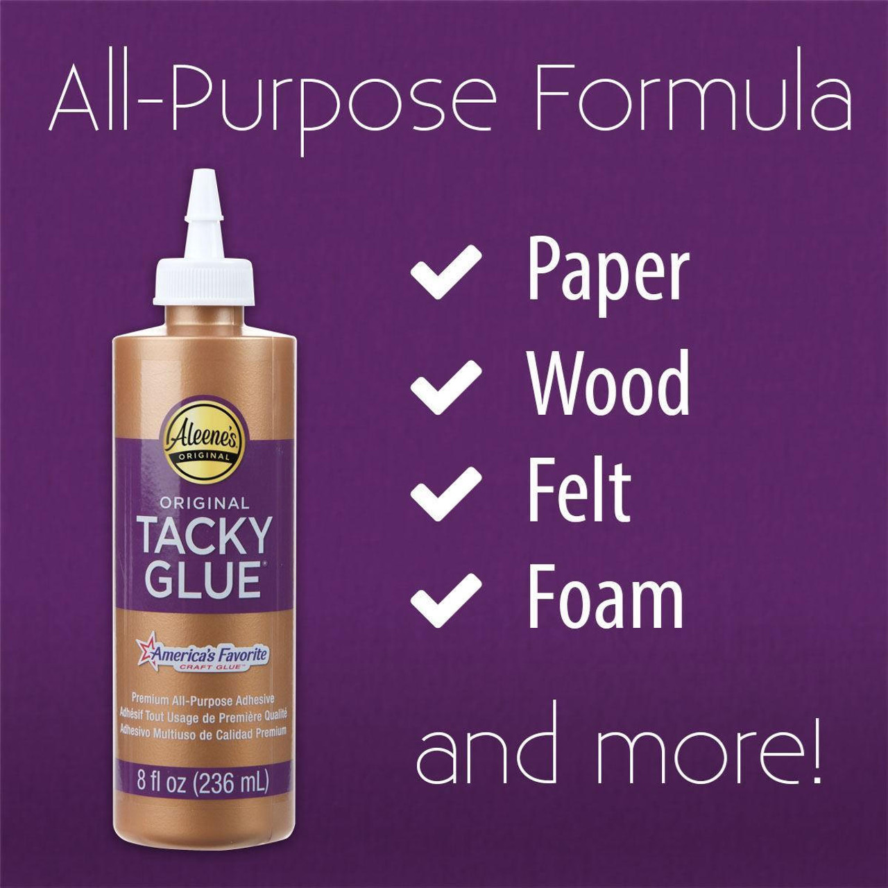 Aleene's Original Tacky Glue, Premium All-Purpose Adhesive, Dries Clear &  Flexible, 4oz Bottle - Sam Flax Atlanta