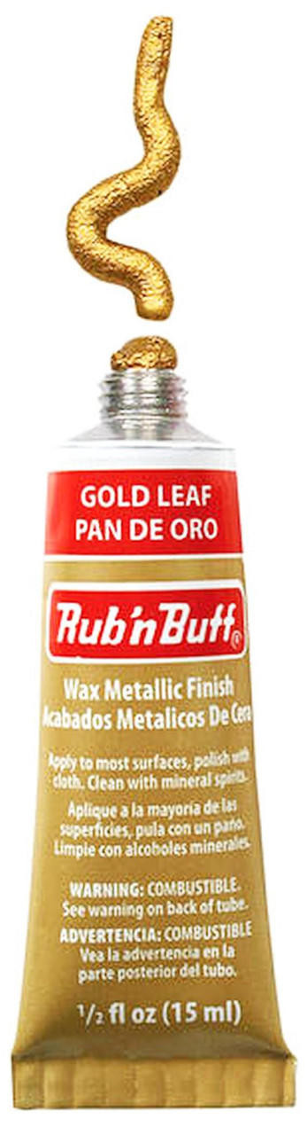 Amaco Rub N Buff Wax Metallic Finish 3 Color Kit - Gold Leaf, Grecian Gold, Antique Gold - Chalk Furniture Paint Brushes and Gilding Wax for