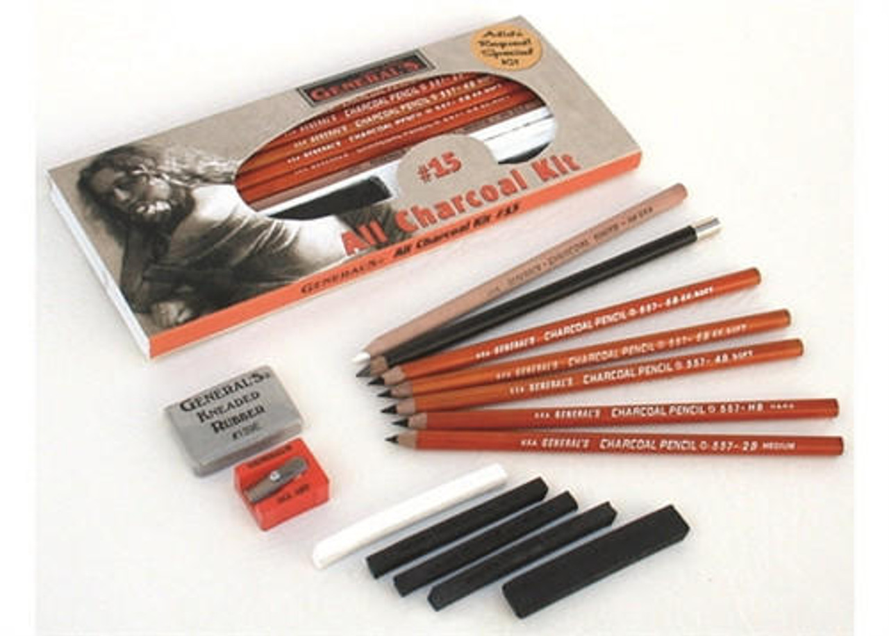 General Pencil 557-4B-BP Generals Charcoal Pencil 4B 2 Each, 2 Count (Pack  of 1), Black