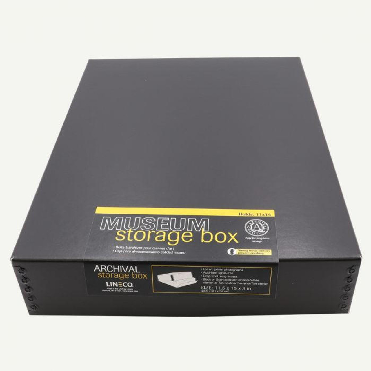 Lineco Museum Storage Box - 18 x 14 x 3, Black