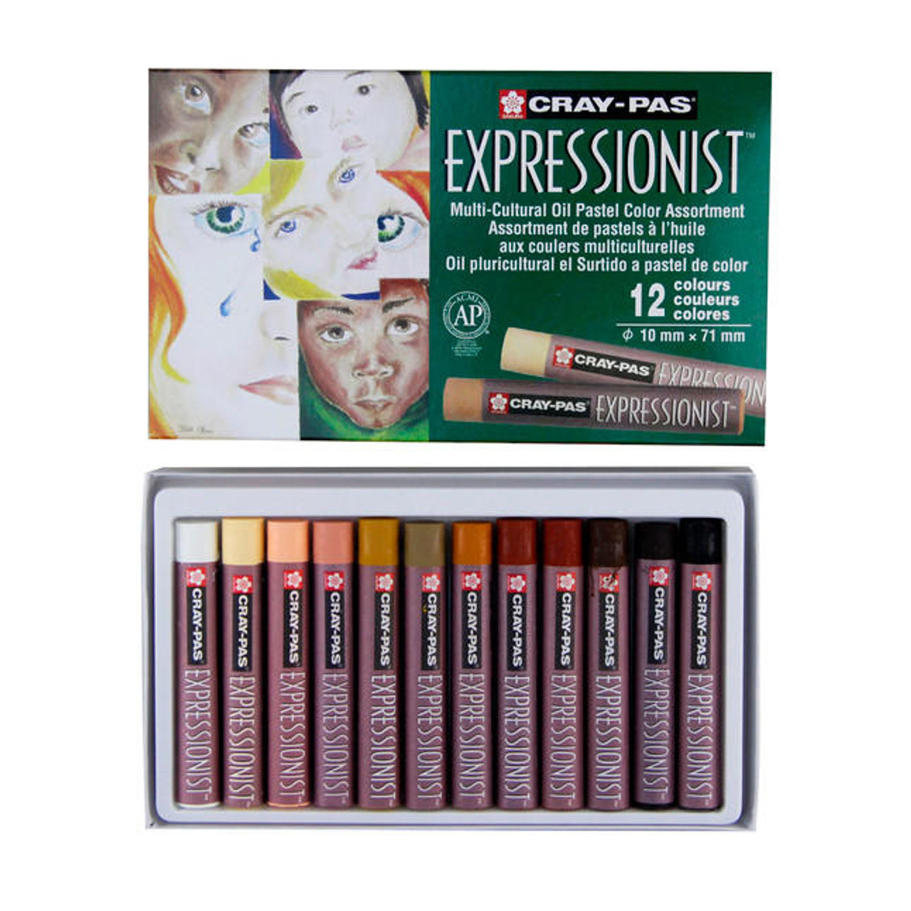 SAKURA Cray-Pas Expressionist Oil Pastel Set - Soft Oil Pastels for Artists  - 12 Colors