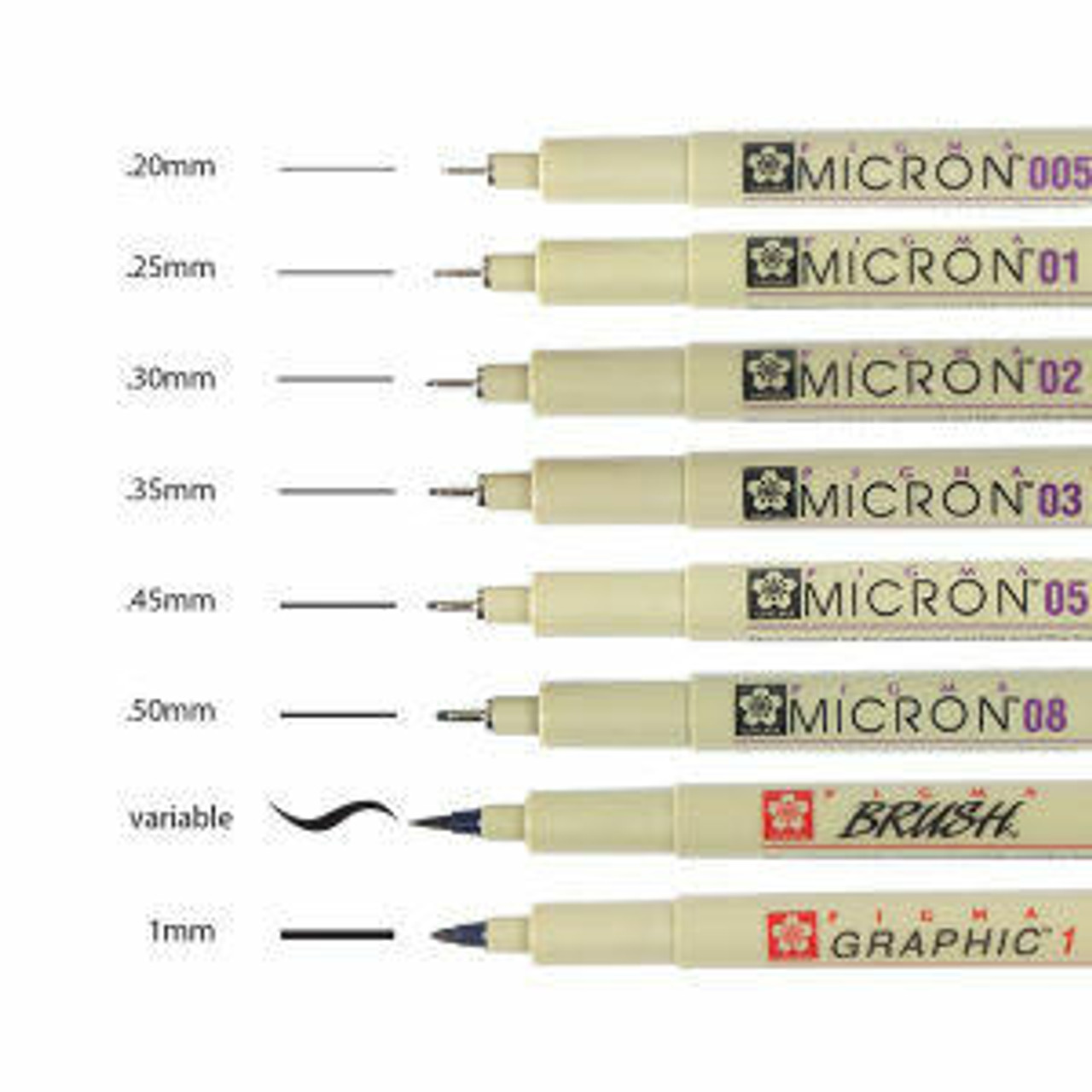 Sakura Pigma Micron Pens - Set of 3, Black, Fine Assorted