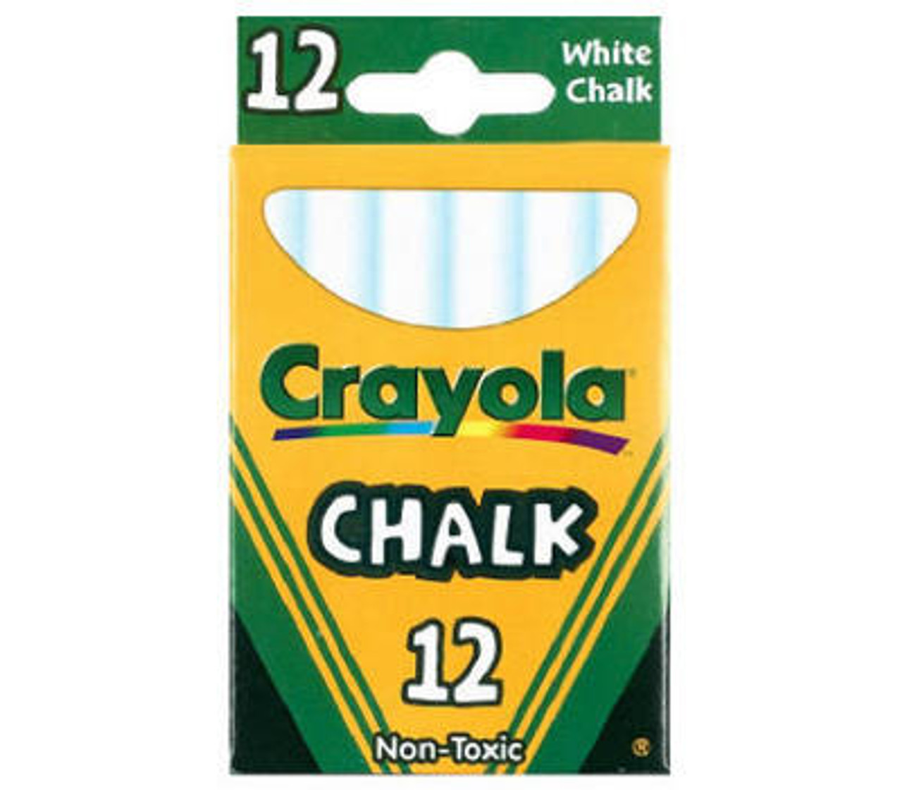Crayola Nontoxic Anti-Dust Chalk, White, 12 Sticks/Box