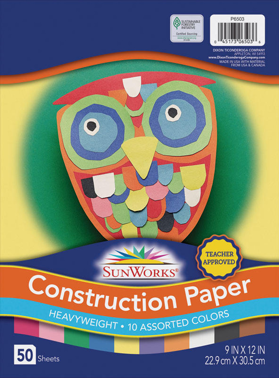 Pacon SunWorks Construction Paper - 12 x 18 Bright White