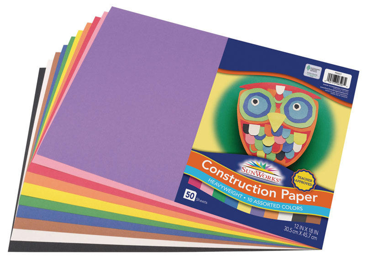 Pacon - SunWorks Construction Paper - 12 x 18 - Assorted Colors - Sam  Flax Atlanta