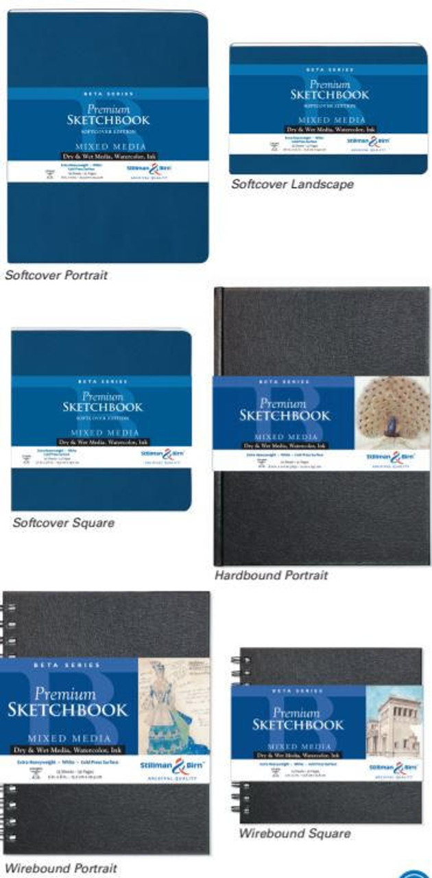Stillman & Birn Alpha Series Wirebound Sketchbook, 6 x 8, 150 GSM  (Heavyweight), White Paper, Medium Grain Surface