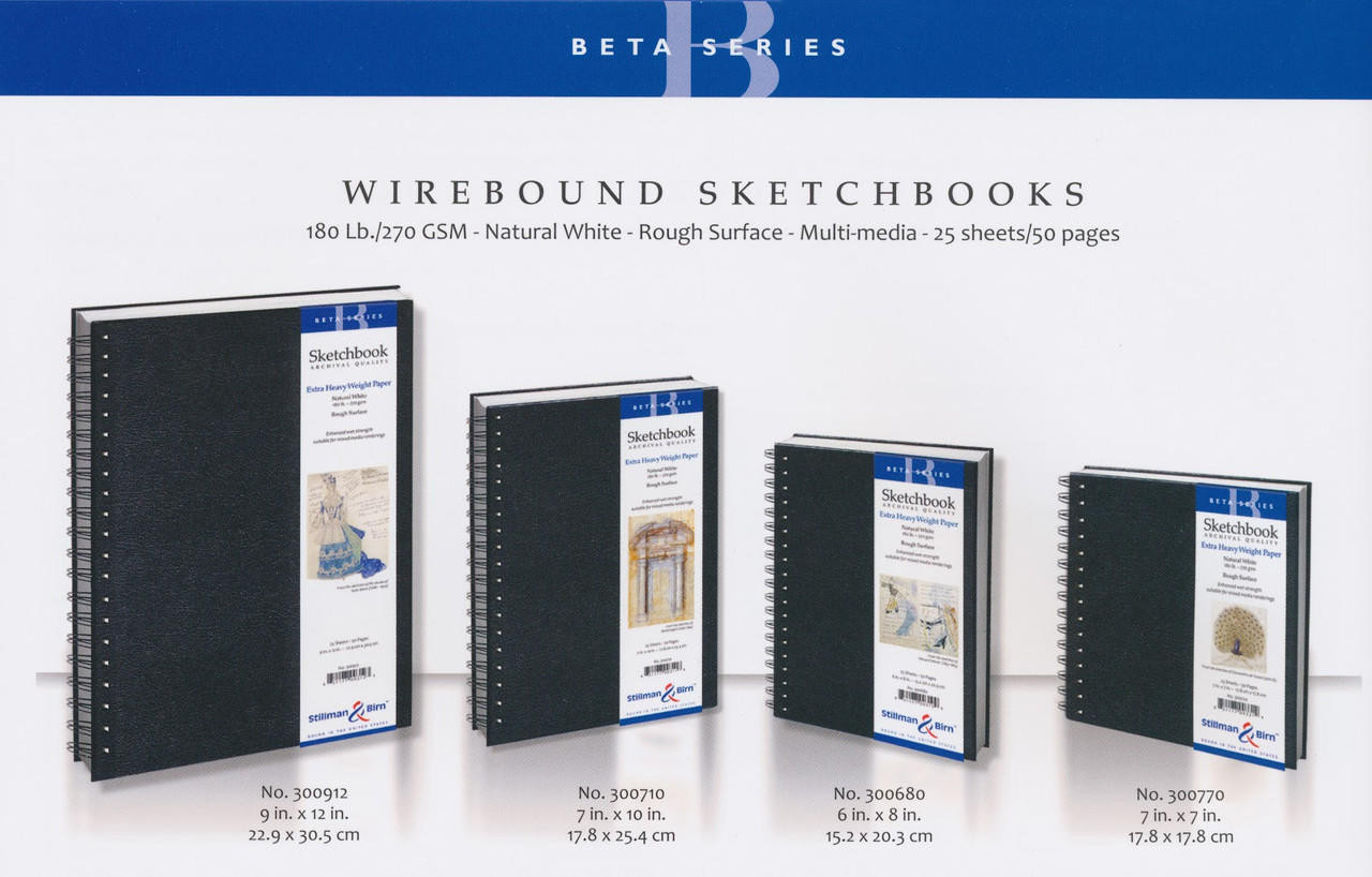 Stillman & Birn Alpha Series Wirebound Sketchbook, 10 x 7, 150 GSM  (Heavyweight), White Paper, Medium Grain Surface