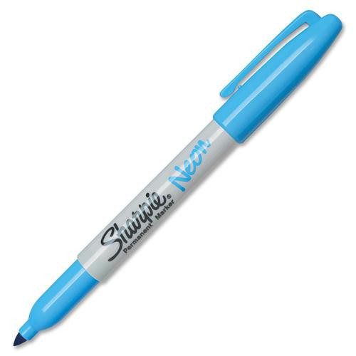 Sharpie Permanent Marker, Fine Point, Neon Blue
