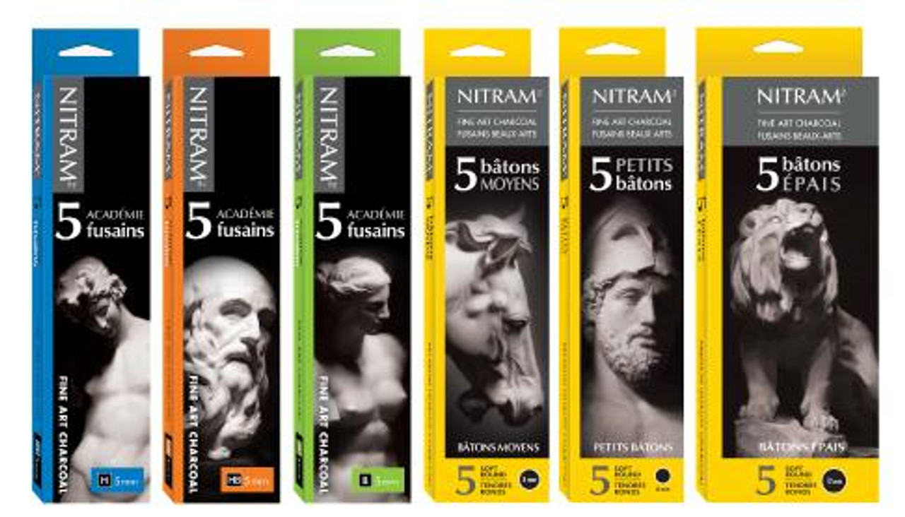 Nitram - Beaux Arts Fusains Extra Soft Charcoal - Moyen - 8mm - Sam Flax  Atlanta