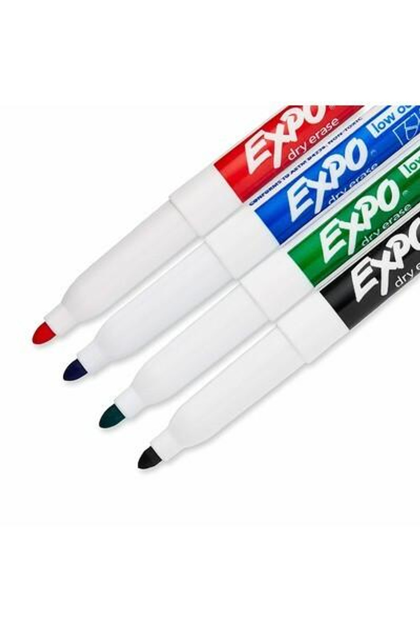 Dry Erase Markers, Whiteboard Markers with Low Odor Ink, Fine Tip, Assorted  Vibrant Colors, 4 Count - SAN2138430, Sanford L.P.