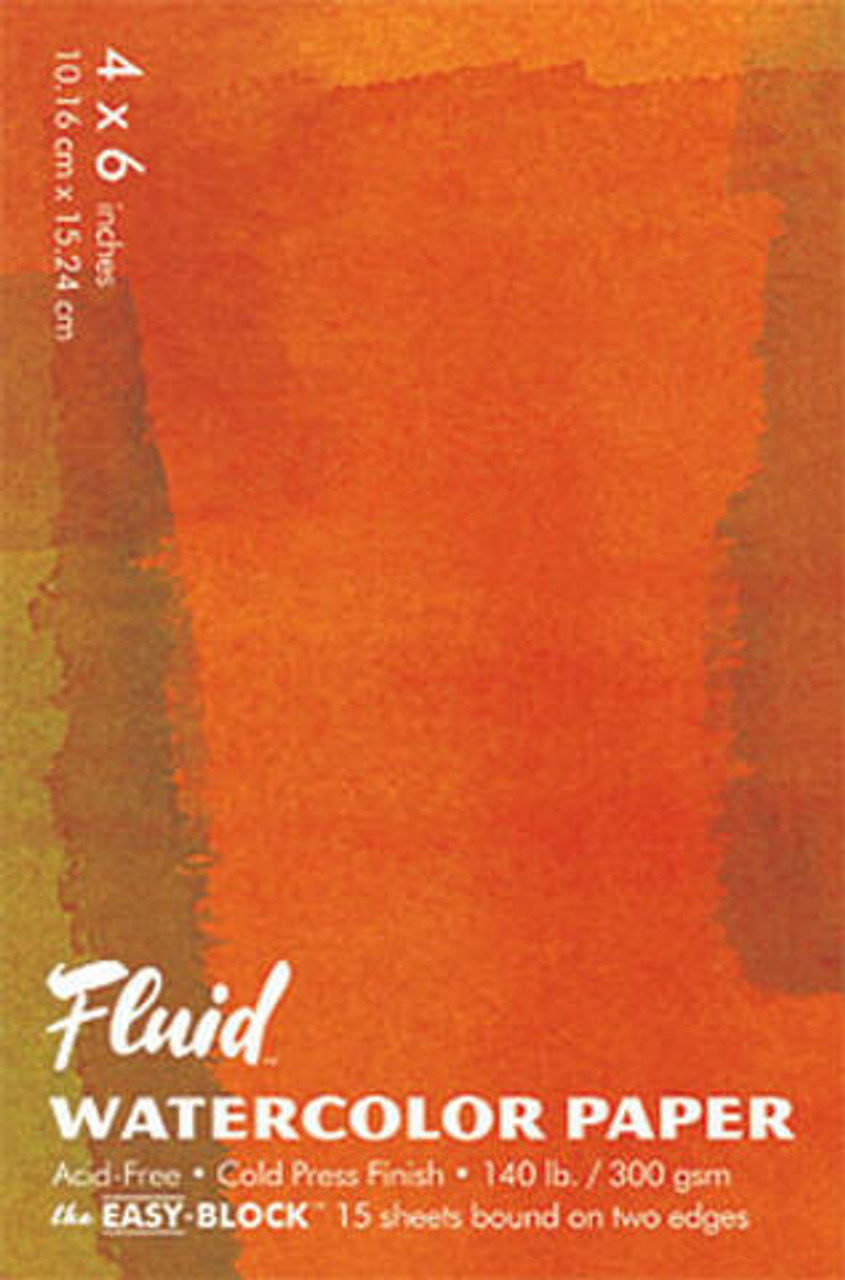 Fluid Watercolor Paper Block - Hot-Press - 4 x 6 - 15 Shts. - Sam Flax  Atlanta